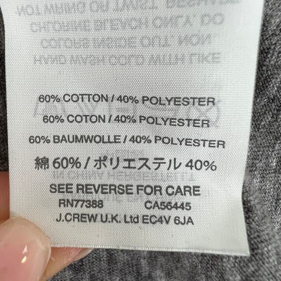 J Crew FLAMINGO Gray Short Sleeve Cotton Blend Embellished T-Shirt M Medium RARE - Picture 6 of 6